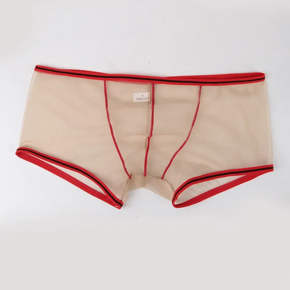 Men's Panties Mesh Boxer Briefs Sissy Sexy Underwear For Hot Man Sheer Pouch Lingerie Ultra-Thin Underpants Breathable Knickers