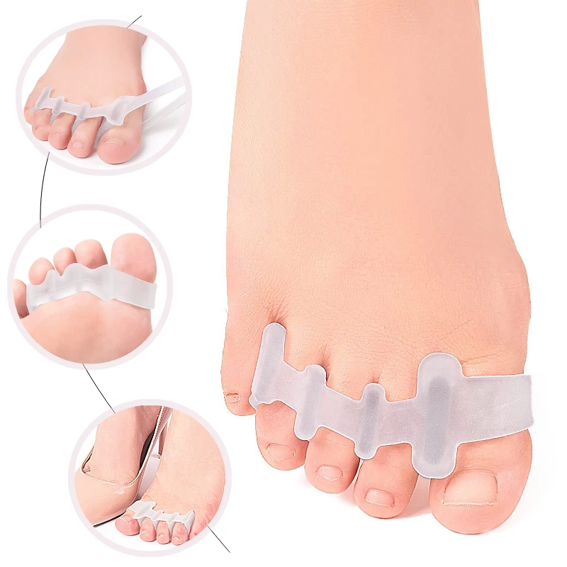 2pieces=1pair Hallux Valgus Bunions Corrector Foot Care Straightener Gel Thumb Toe Separators Silicone Hammer Toe Protector