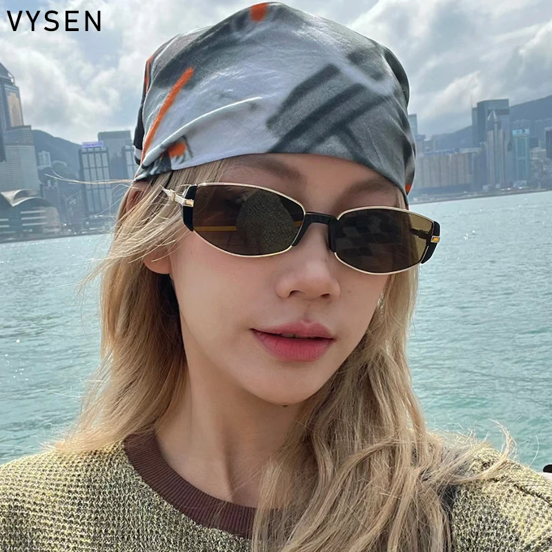 

Vintage Small Frame Rectangle Sunglasses Women 2025 Luxury Brand Trendy Square Sun Glasses For Lady Metal Shades Eyewear UV400