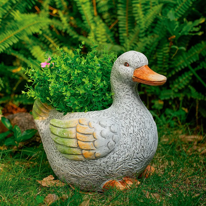 

Animal duck flower POTS, outdoor courtyard garden decoration and landscaping, creative decorative items for kindergartens
