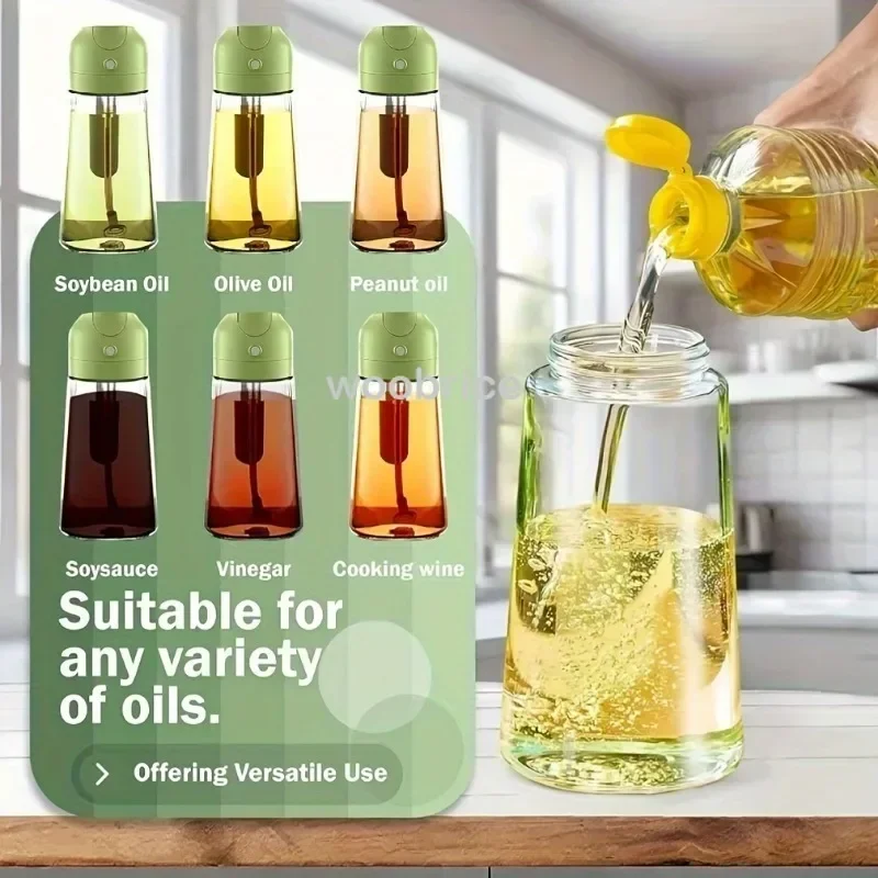 2in1 500ml Glass Oil Sprayer Oil Spray Bottle Oil Tank BBQ Kitchen Baking BBQ Picnic Kitchen Tools for Businesses image 3