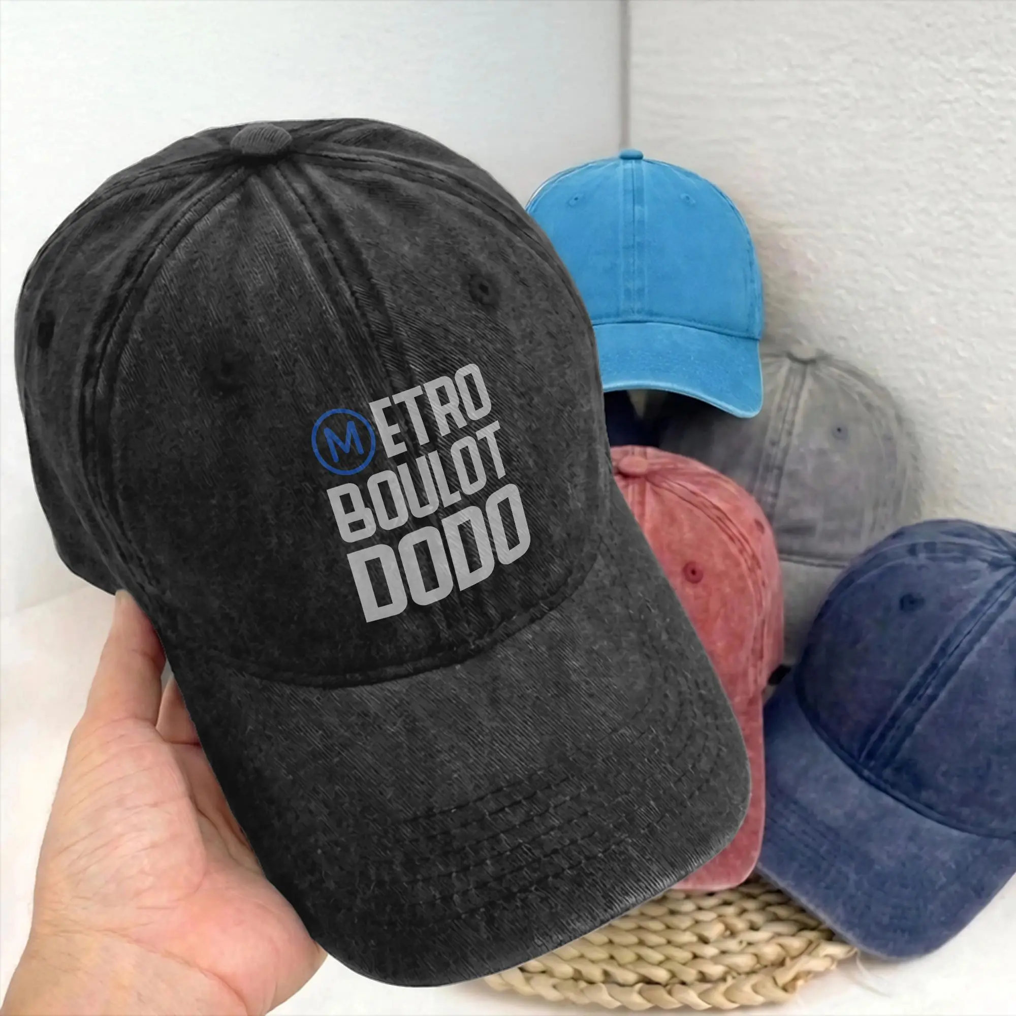 Metro Boulot Dodo Humour Travail Quotidien Unstructured Baseball Caps Distressed Washed  Snapback Unisex Outdoor Adjustable Hats