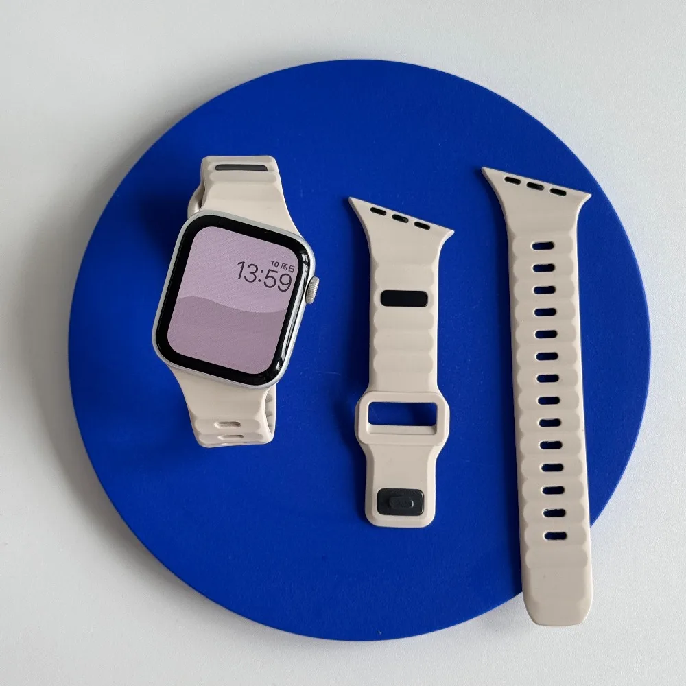 Silikon-Sportarmband für Apple Watch Band Ultra 49mm 40mm 41mm 44mm 45mm 46mm Correa Armband iWatch Serie 11 10 9 8 7 6 5 SE