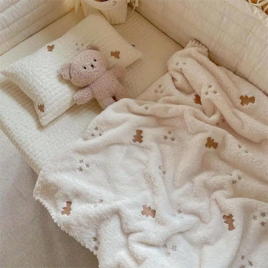 ins baby blanket spring autumn winter baby cover blanket coral fleece blanket newborn kindergarten kindergarten quilt