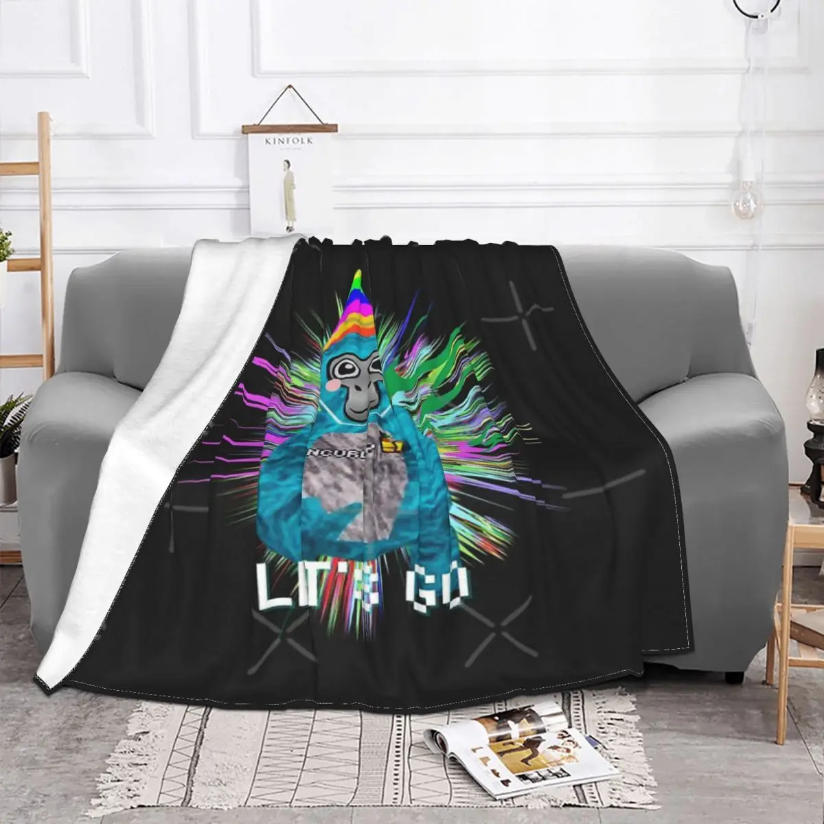 Jmancurly Gorilla Tag Vr Gamer Video Anime Blankets Couple Blankets Custom Blanket Personalized Throw Blanket