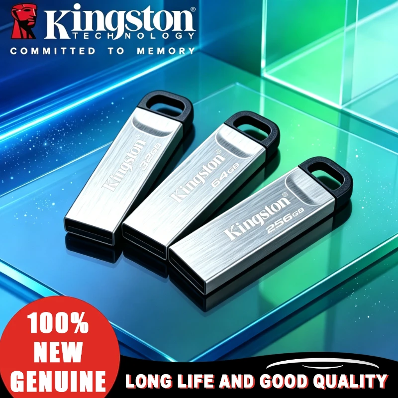 Kingston for Computer Original USB 3.2 64GB 128GB 256GB 512GB Data Traveler Kyson USB Flash Drive Pen Drive Flash Penrive DTKN