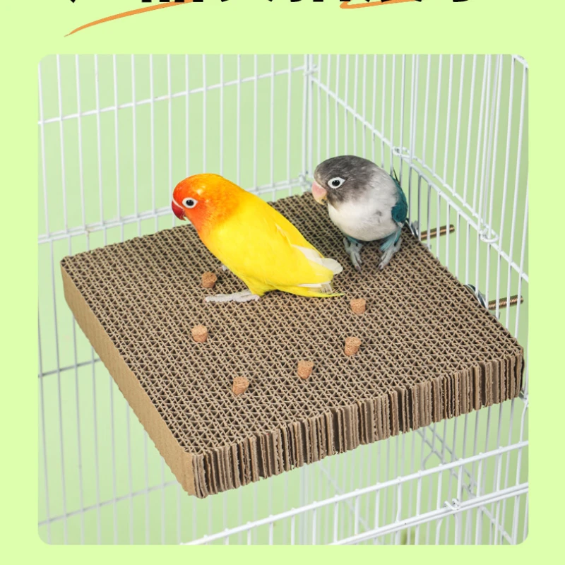 Vogel Papier Parkiet Versnipperen Kauwen Speelgoed met kurk Papegaai Baars Platform Conure Foerageren Speelgoed Kleine Vogels Kooi Accessoire S/L