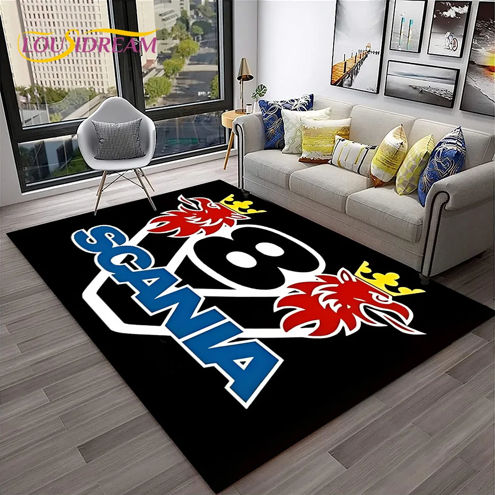 Top Class Truck S-Scania Cartoon Carpet Rug for Home Living Room Bedroom Sofa Doormat Decor,Kid Play Area Rug Non-slip Floor Mat