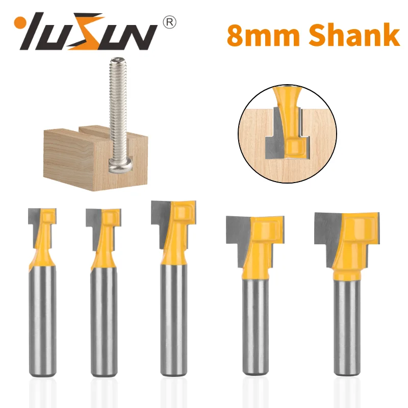 YUSUN 8MM Shank Keyhole Bit Woodworking Milling Cutter For Wood Bit Face Mill Carbide Cutter End Mill