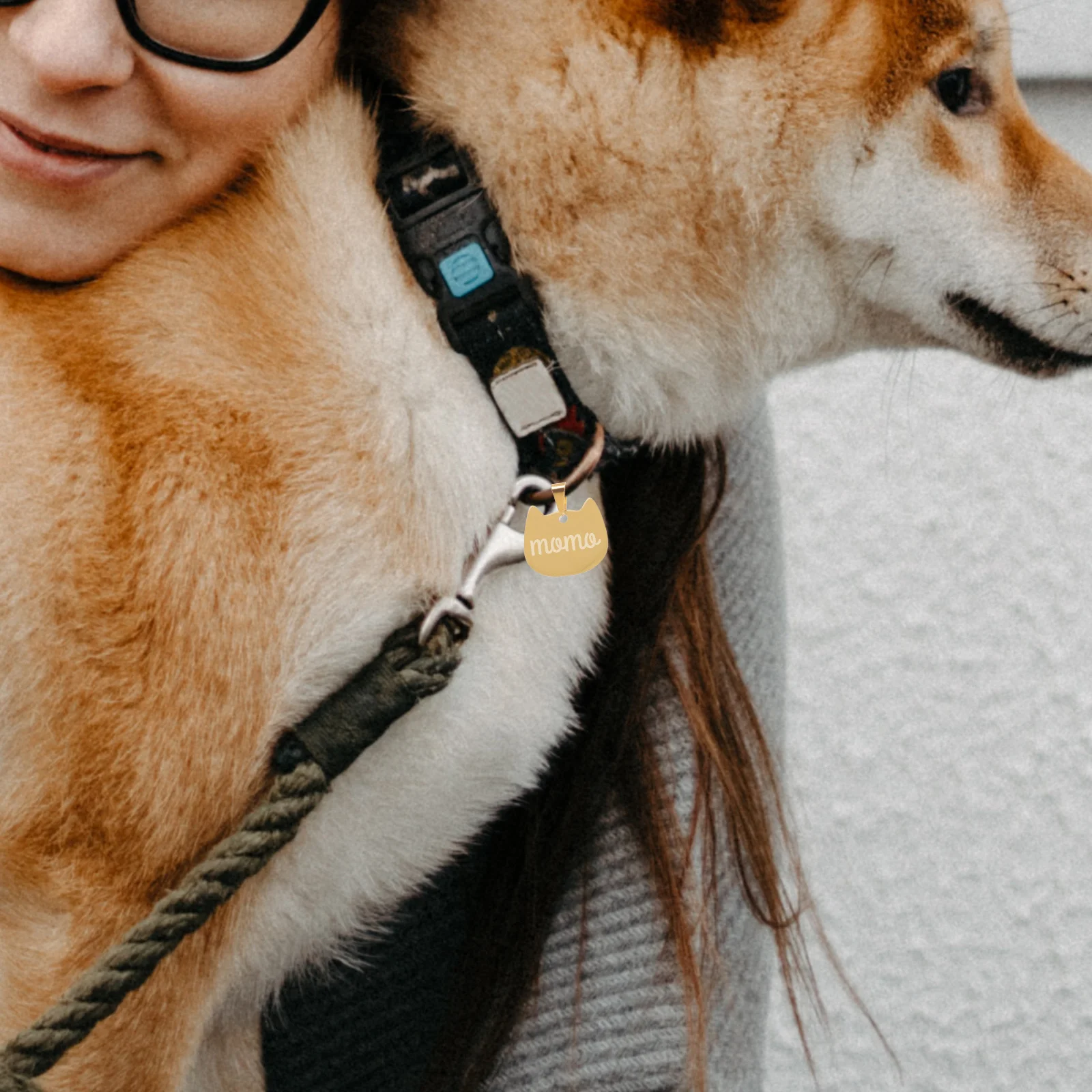 

10Pcs Lightweight Stainless Steel Pet Anti-Lost Tag Cute Cat Head Shape Name Id Tag DIY for Dog Cat Collar Charm