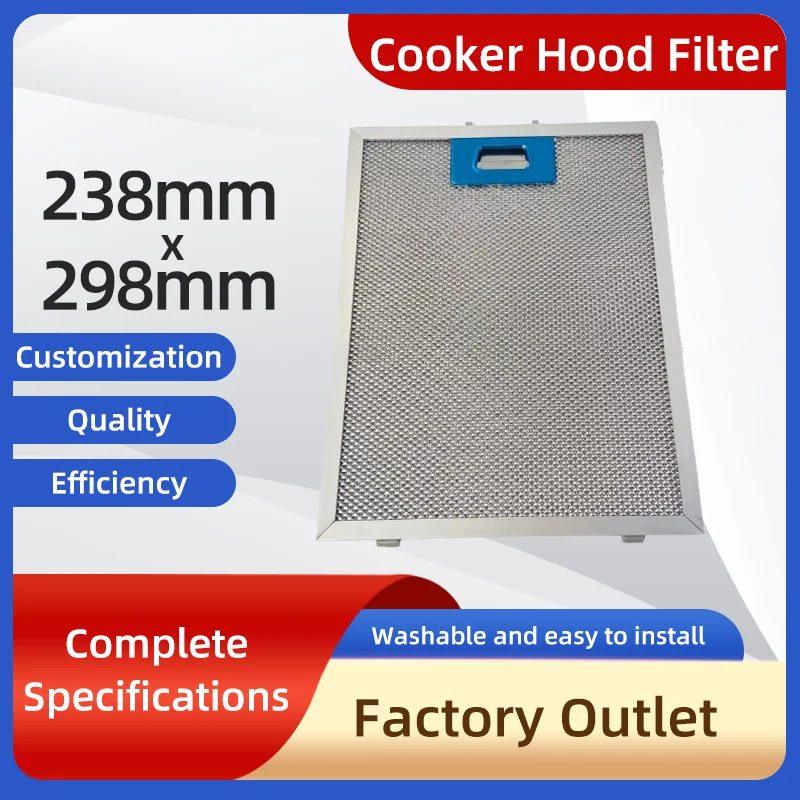 238 X 298mmCooker-Hood Filters Metal Mesh Extractor Vent Filter Kitchens Hoods Oil Filter Range Hood Grease Anti Oil-Cotton