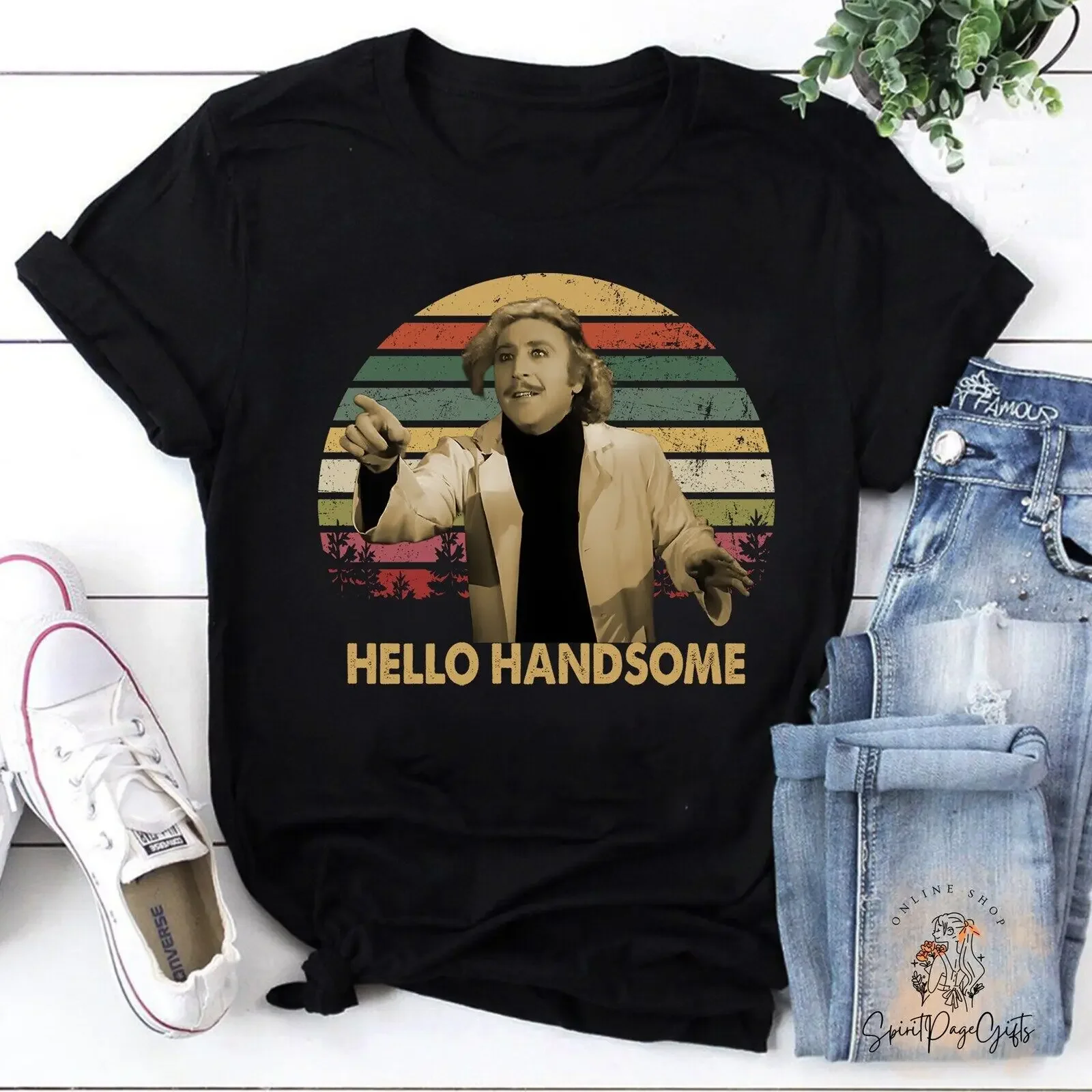 Young Frankenstein Hello Handsome Vintage T Shirt Comedy Horror Hallowee