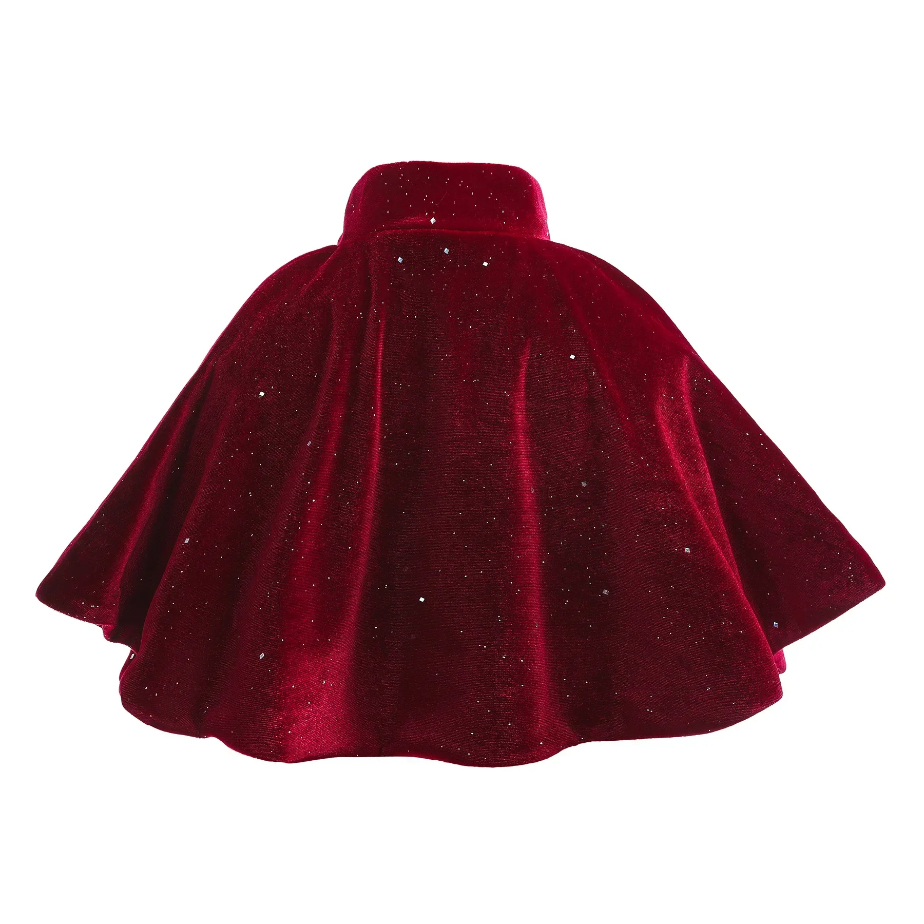 Girls Red Cloak 2024 Christmas Party Shawl Baby Infants Matching Banquet Dress Gold Velvet Poncho Cape Kids Princess Jacket