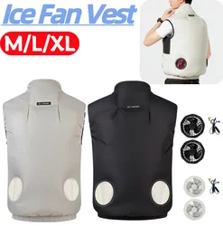 Koelvest Airconditioner Kleding Ademende Mouwloze Werkkleding 3 Gear Draagbare Koelventilator Vest Voor Warm Weer Werk