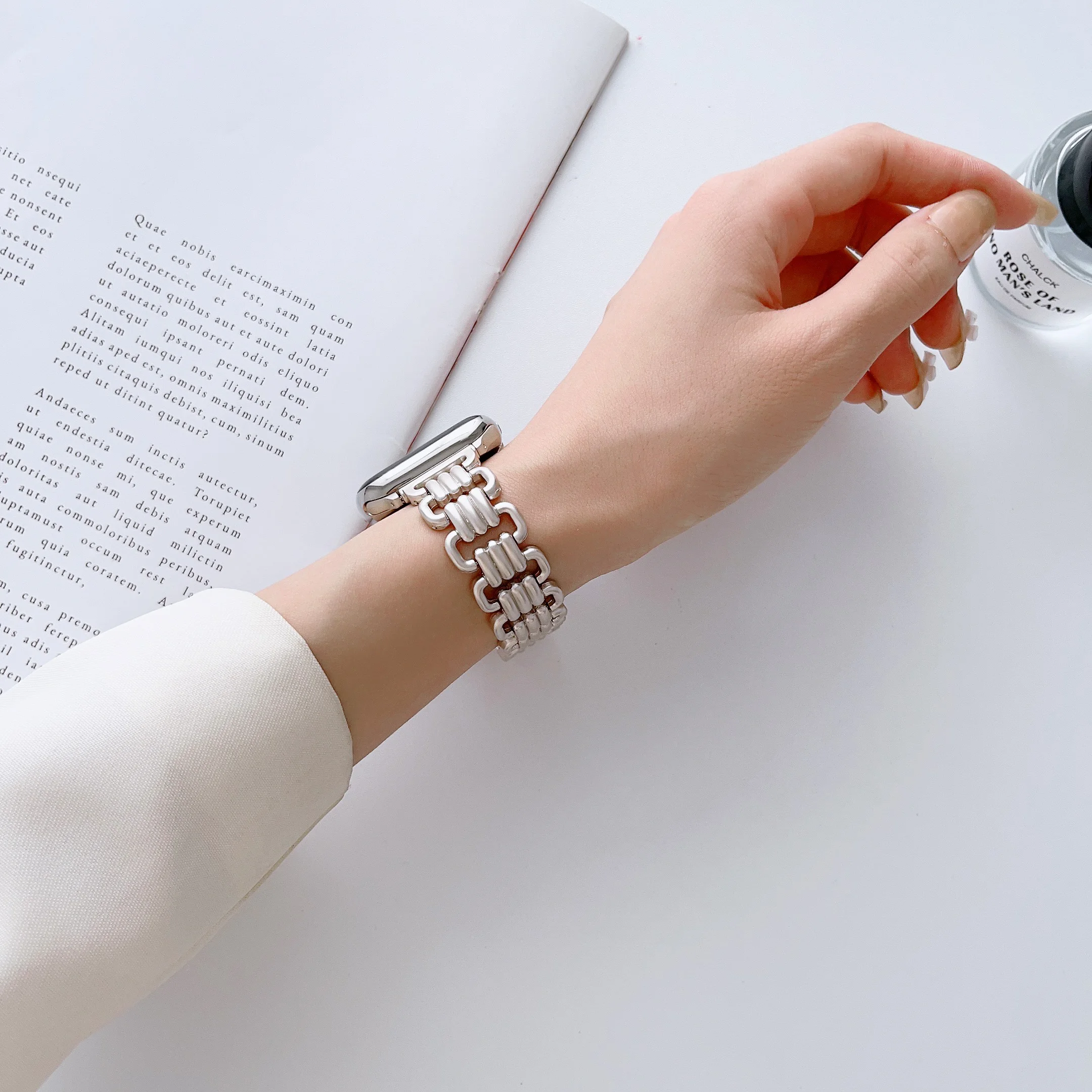 Роскошный U-образный ремешок из нержавеющей стали для Apple watch 7, 8, 45 мм, 41 мм, 6, 44 мм, ультра 49 мм, ремешок 5 se iwatch 3, 42 м, браслет, ремешок для часов