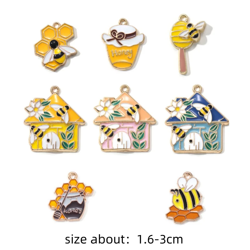 5 قطعة الذهب اللون لطيف النحل سلسلة قلادة منزل النحل العسل جرة سبيكة قلادة ل اليدوية DIY بها بنفسك مجوهرات اكسسوارات #2