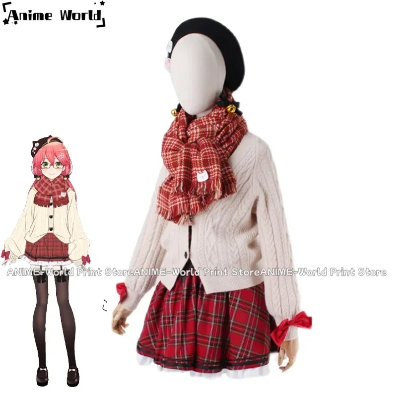 《Custom Size》Sakura Miko Cosplay Costume Cute High School JK Uniform Casual Wear Vtuber Clothing Halloweenade