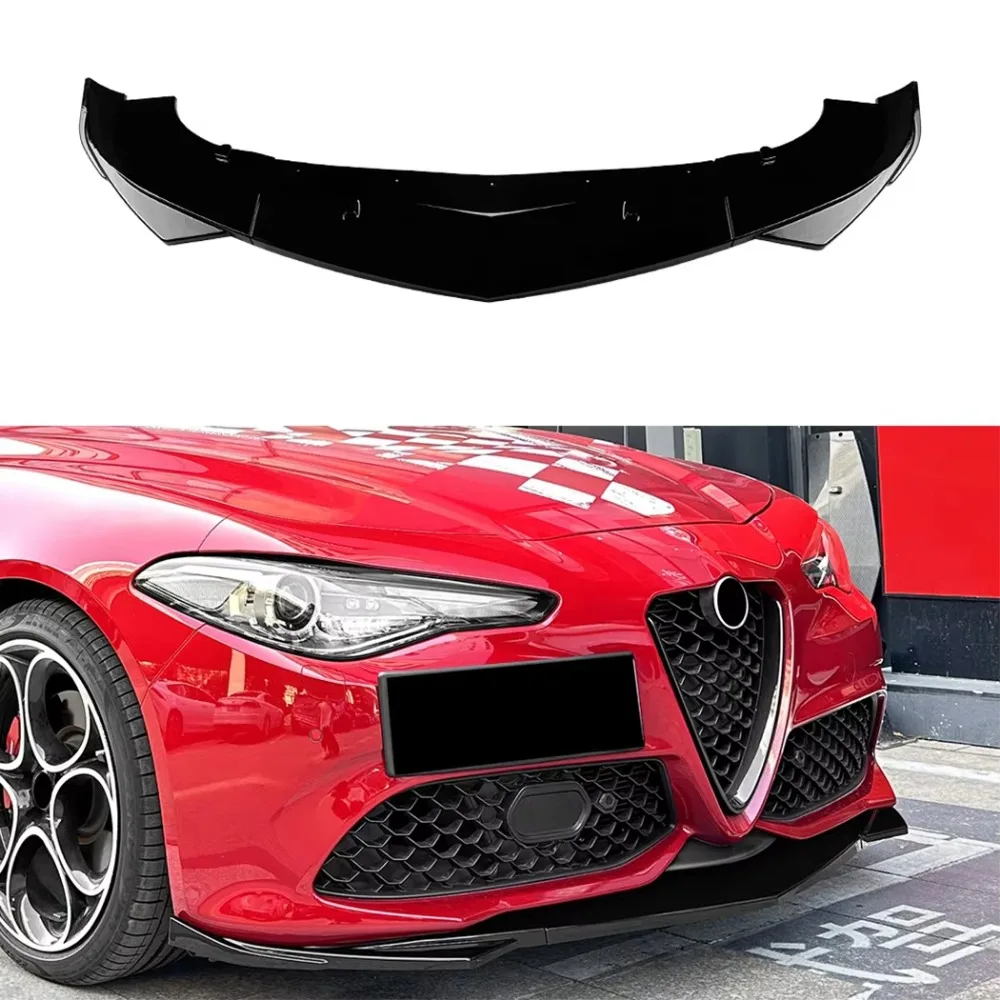 

For Alfa Romeo Giulia Sports Edition 2015-2025 Front Bumper Spoiler Lip Lower Body Kit Diffuser Splitter Guard Car Accessories
