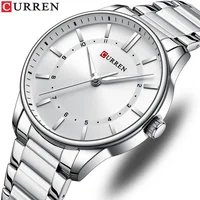 Reloj CURREN 8430 de cuarzo clásico a la moda para hombre, relojes informales de negocios de acero inoxidable dorados simples luminosos para hombre, reloj para hombre