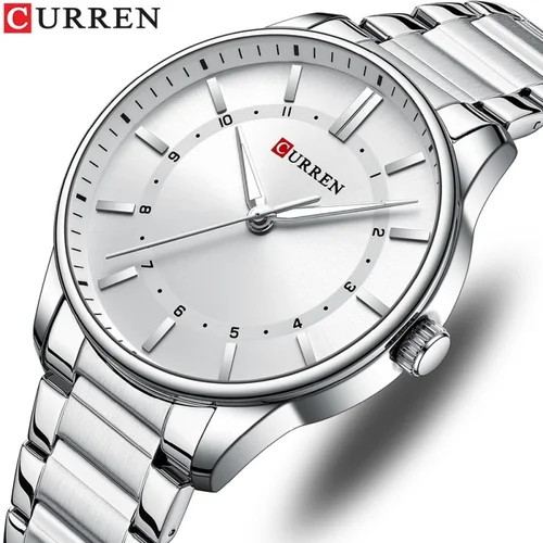 Reloj CURREN 8430 de cuarzo clásico a la moda para hombre, relojes informales de negocios de acero inoxidable dorados simples luminosos para hombre, reloj para hombre