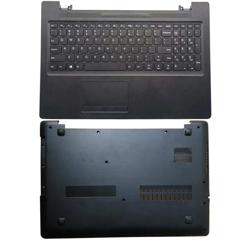 For Lenovo Ideapad 110-15ACL 110-15AST 110-15IBR Laptop Palmrest Upper Case with Keyboard Touchpad/Bottom Case Black