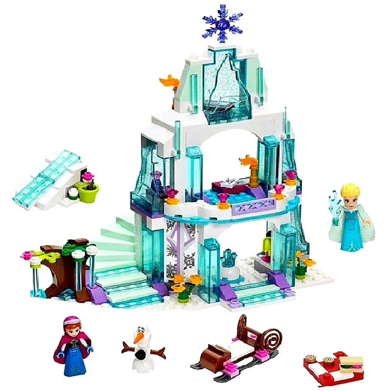 Disney Frozen Snow2 World Series The Elsa Magical Ice Castle Set Building Blocks Bricks Toys Children Girl Educational Gift Toys