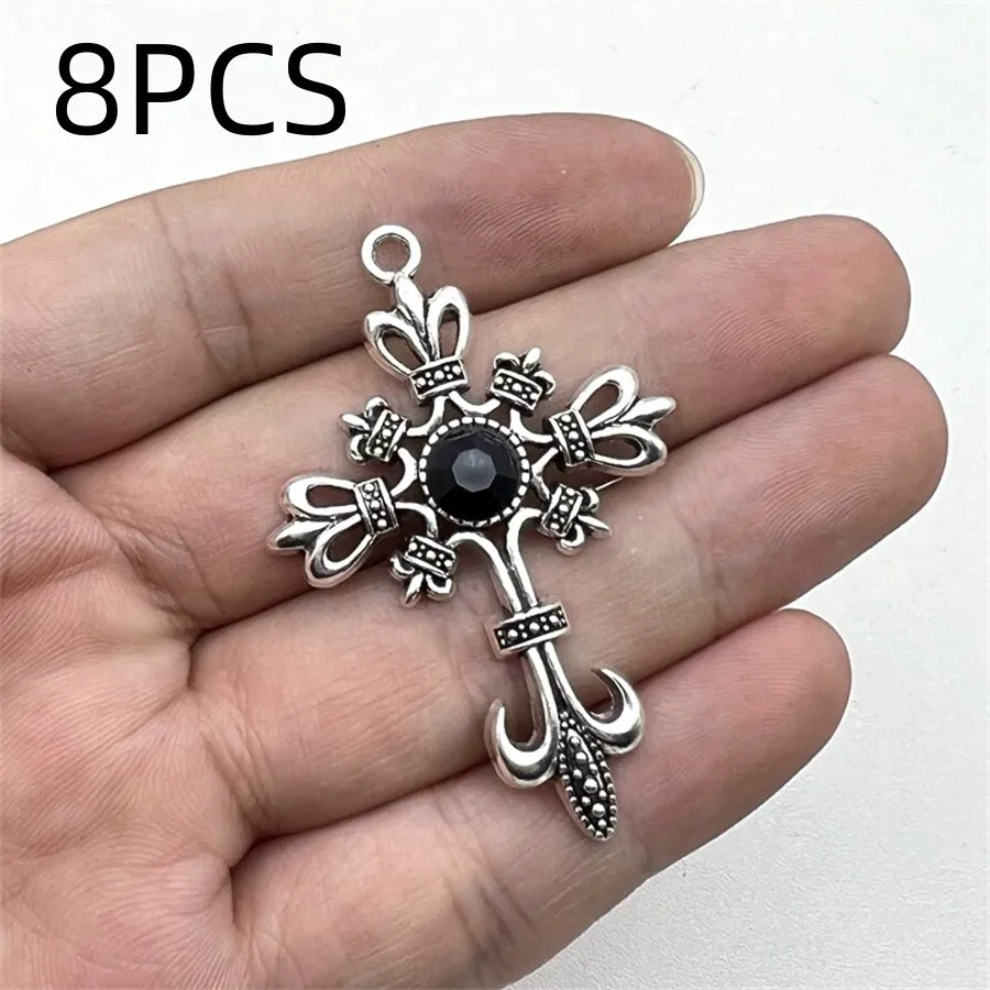 8PCS Gothic punk cross pendant accessories DIY alloy jewelry accessories image 2