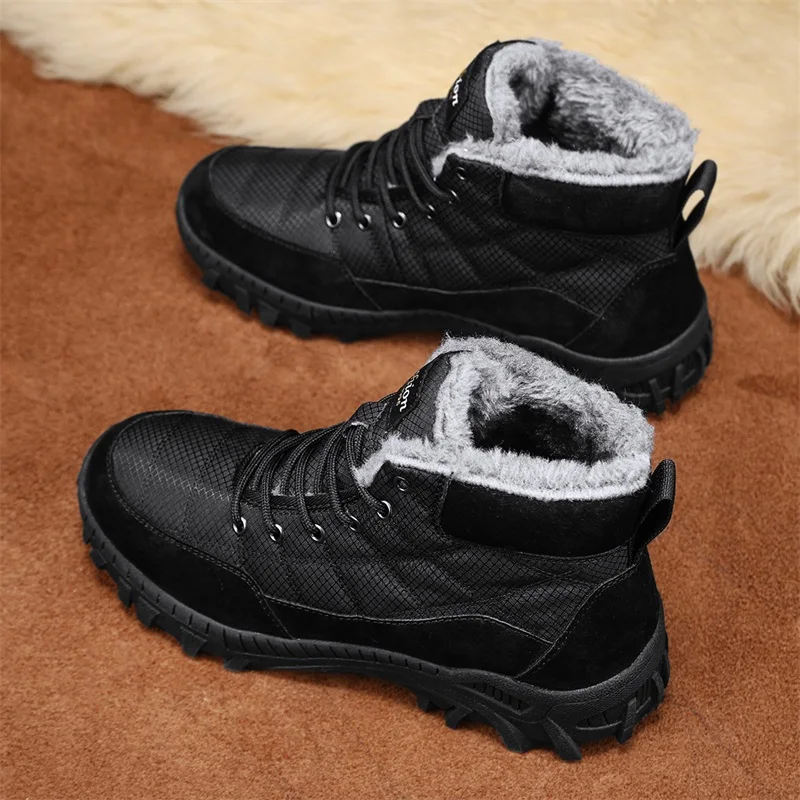 

Brand Fashionable Winter Men Warm Cotton Boots Height Increasing Anti Slip Snow Boots Outdoor Leisure Sports Cold Boots
