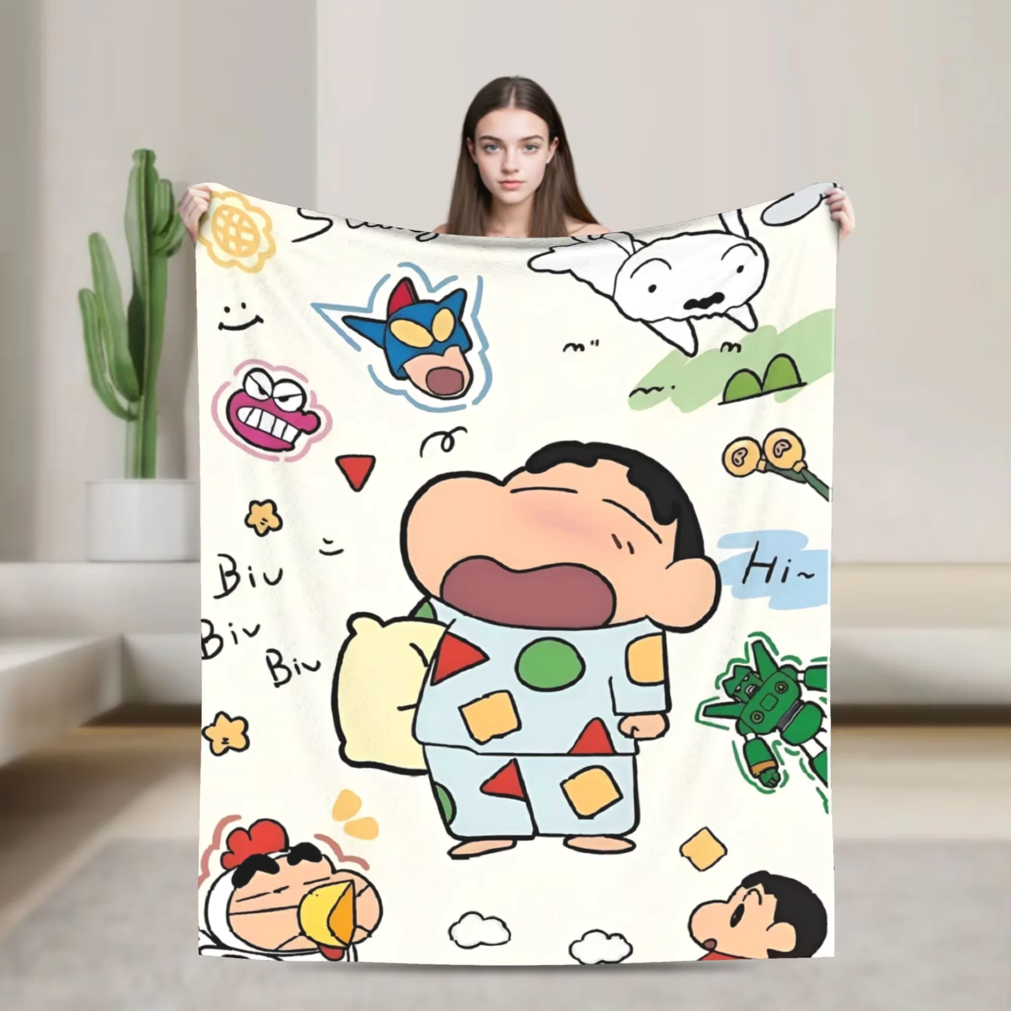 TOP TOY licensed Japanese cartoon boy knitted fleece blanket, soft and versatile, suitable for outdoor travel, bedroom sofa,