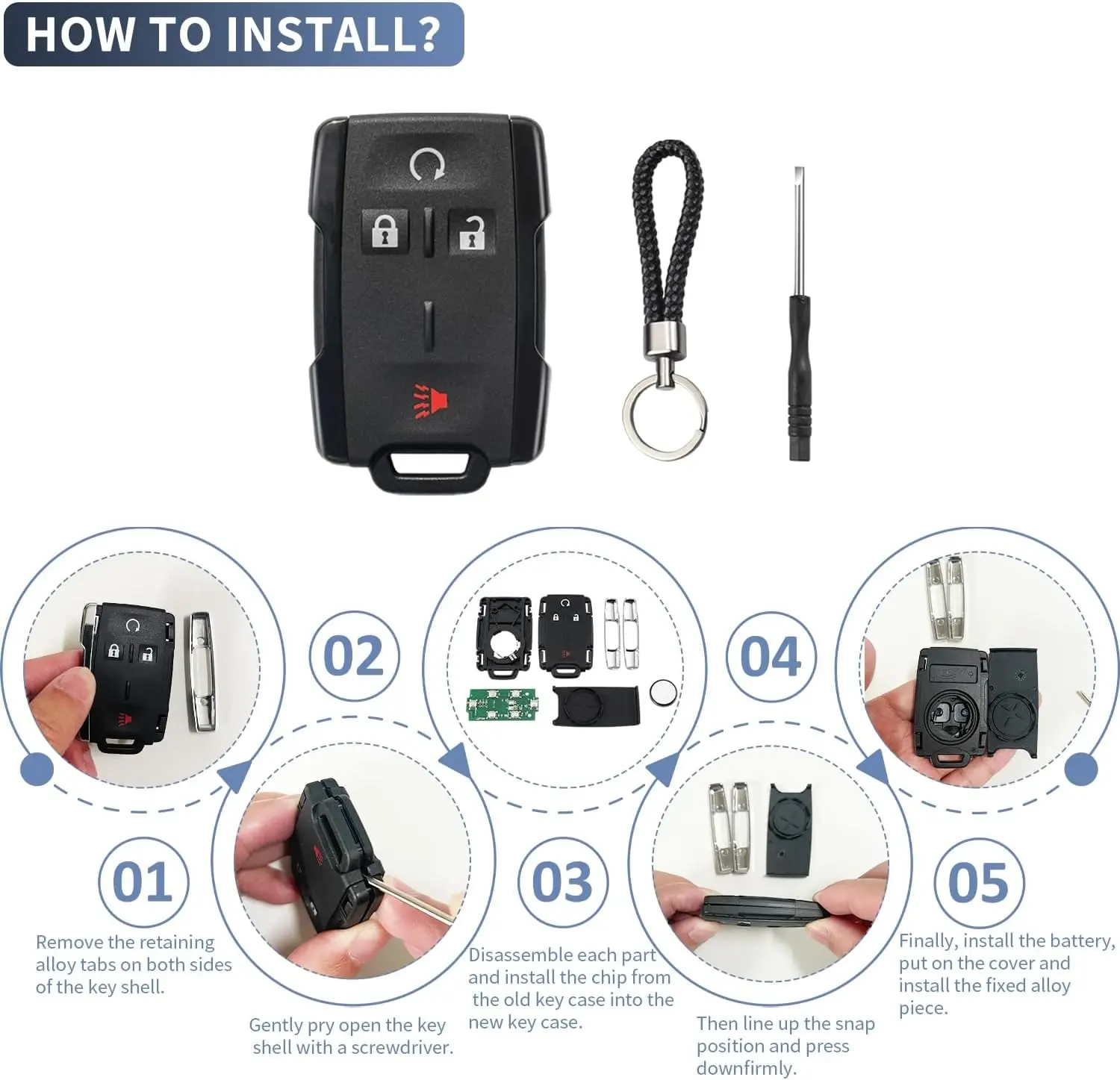 بديل لشيفي سيلفرادو كولورادو جي إم سي سييرا كانيون 2021 2020 2019 2018 2017 2016 2015 2014 مفتاح بعيد فوب شل #5