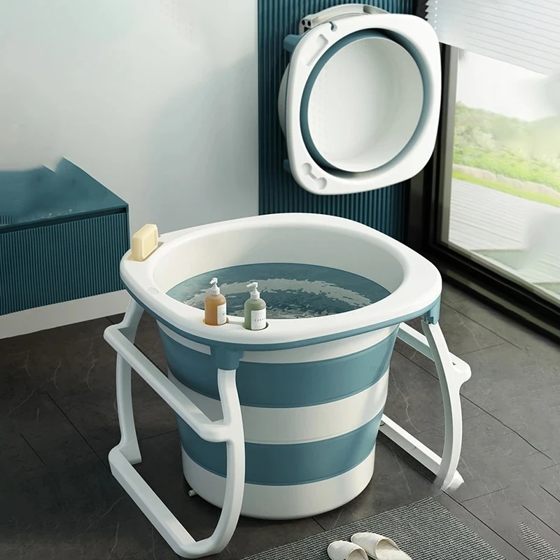 

Modern Adult Folding Portable Bathtubs European Bathroom Thickened Hot Tub Home Full Body Ice Bath Bucket Designer Swimming Pool