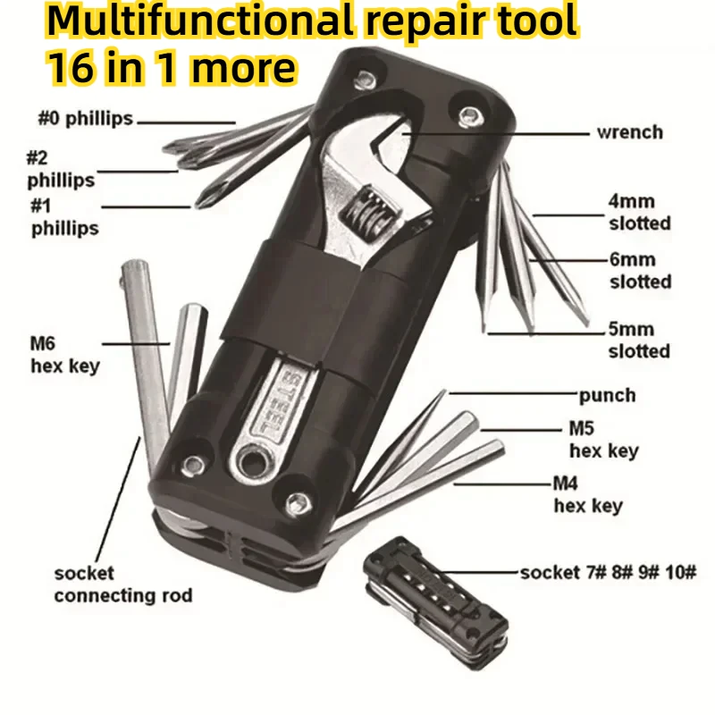 New Motorcycle Multifunction Tool Kits Multitool Tire Repair Tool Set with Screwdriver Chain MTB Road Cycling Motorcycle Tools