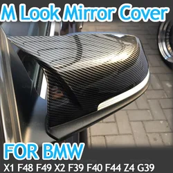 Carbon Fiber Pattern Black Side Mirror cover Caps for BMW F44 F40 G29 2020 F48 F49 F52 2019-2020 For X2 F39 Toyota Supra 2019-20