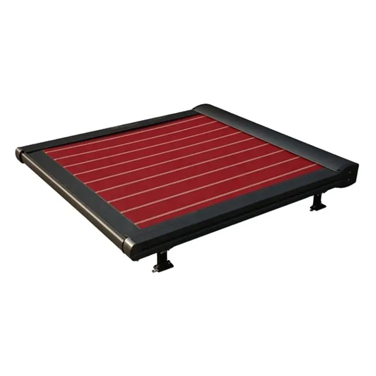 OneAlu App-Controlled Motorized Awning: Smart Retractable Red Shade for High-End Villa Sunrooms