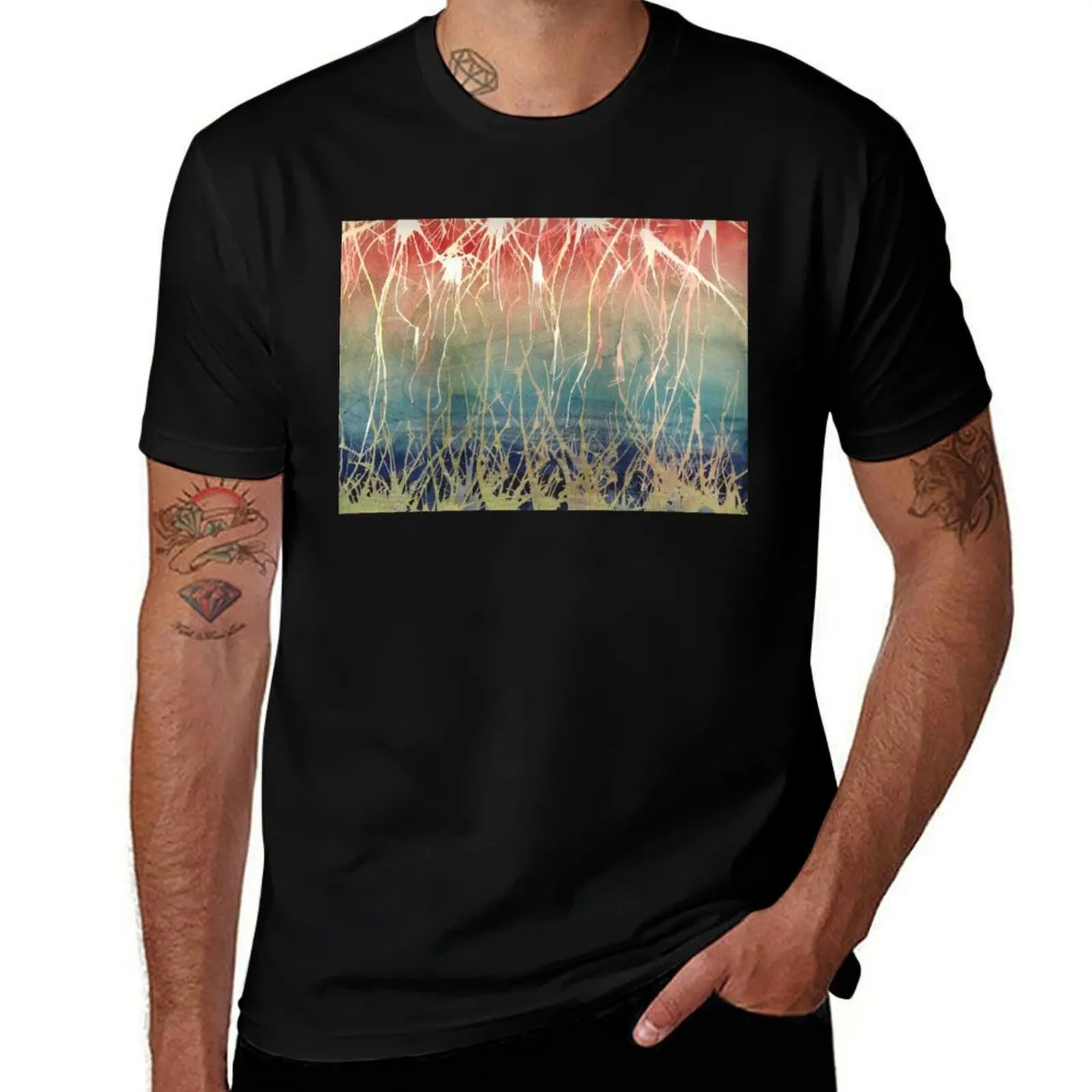 

Electric T-Shirt baggy shirts summer top quick drying blacks clothes for men