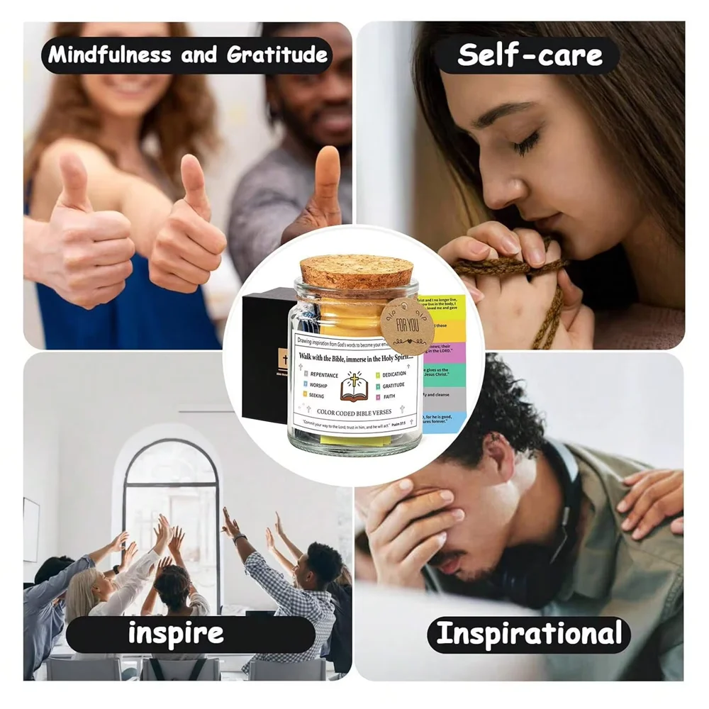 기독교 카드 병 화려한 성경 구절 선물 패키지 감사 축복 화려한 성경 유리 성경 구절 기도 희망 병