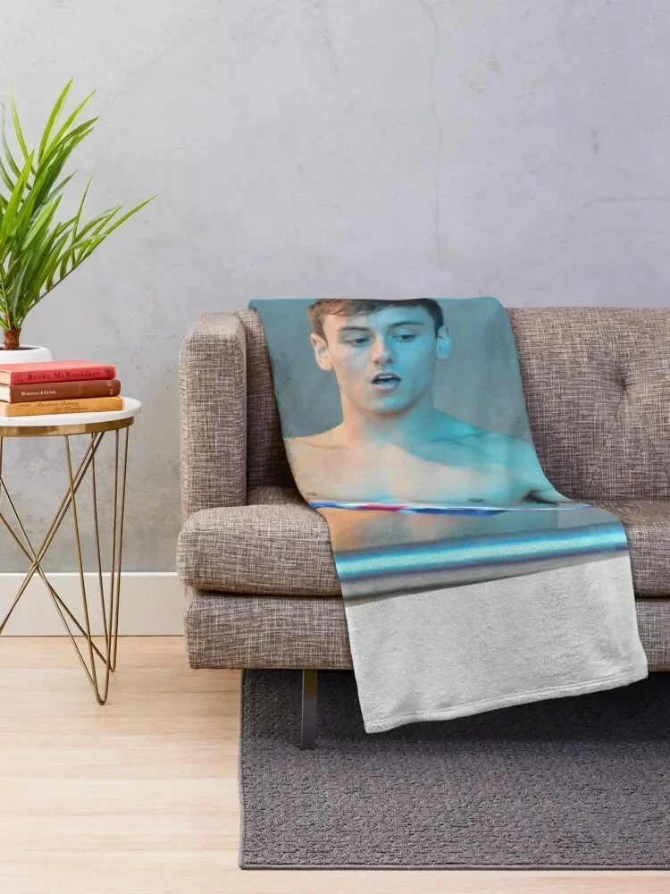 Tom Daley 2016 with GB towel Throw Blanket Beautifuls Fashion Sofas Blankets