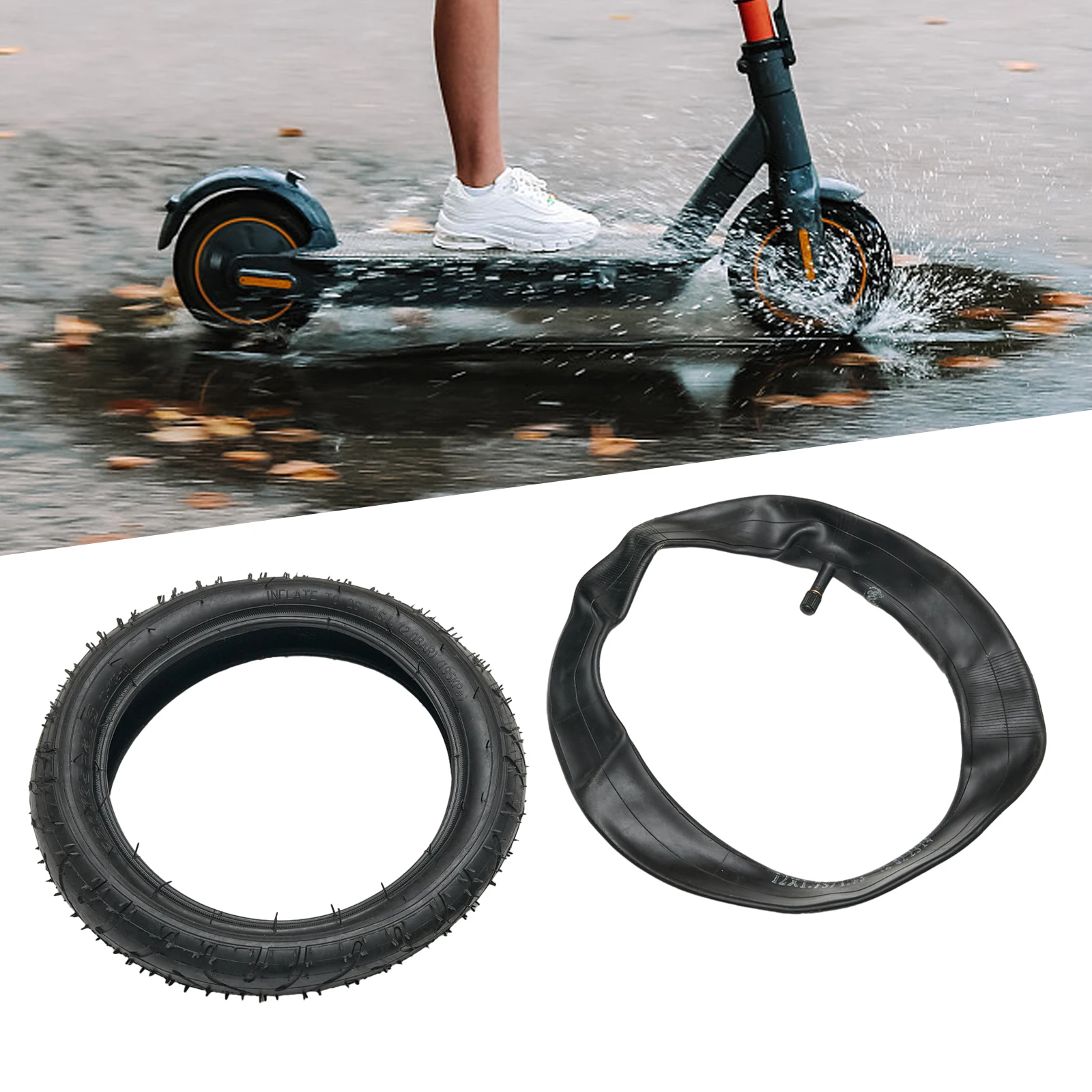 12 Inch 280 X 65-203  Pushchair Thicken Tyre And Tube Black Rubber Replacment Parts Cycling Accessories