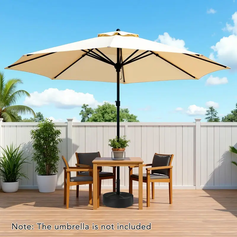 

Patio Umbrella Base 88LBS Capacity Water and Sand Fillable Market Table Umbrella Stand-Black