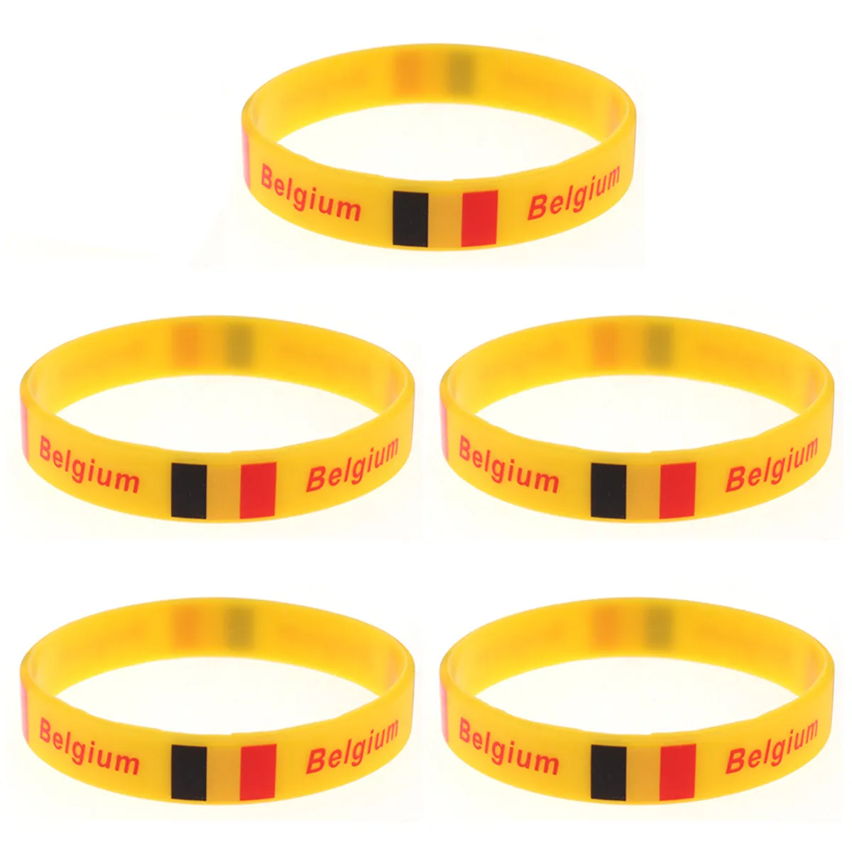 

5Pcs Country Silicone Wristband Flag Printed Sports Bracelet Hand Ring for Outdoor Games Football Match National Team Support