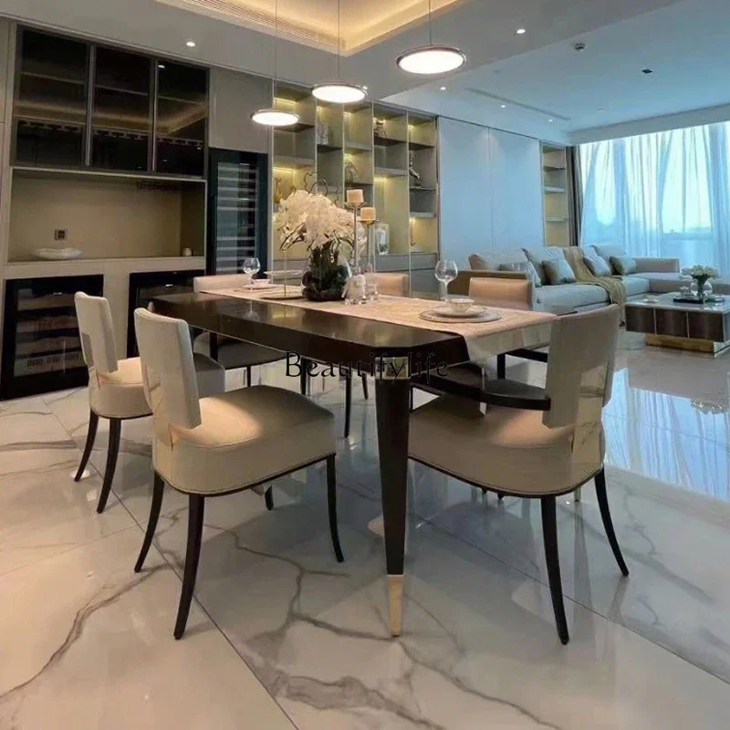 

LD33American Light Luxury Solid Wood Table Modern Simple Rectangular Dining Table High-End