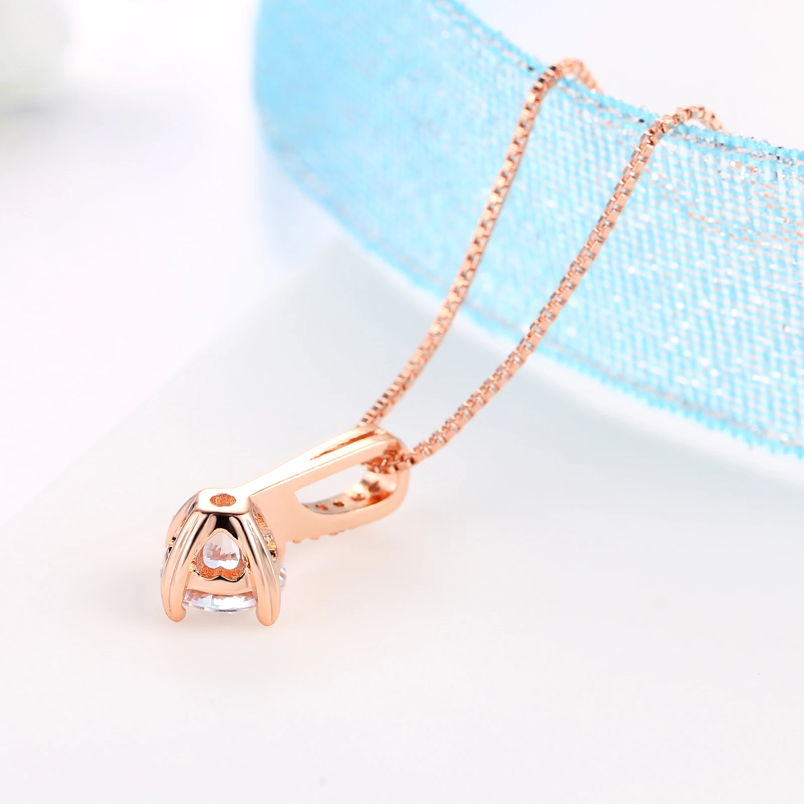 Top Quality Classic Simplicity Zircon Rose Gold Color Fashion Pendant Neclace N426 N427