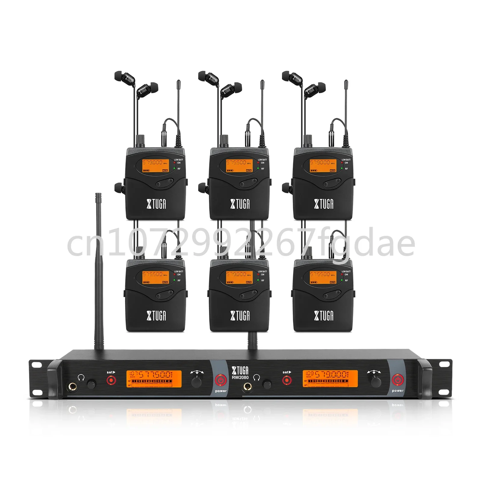 RW2080 Metal Wireless in Ear Monitoring System 2-Channel 6-Waistpack Earphone Wireless Type, Used for Stage or Studio