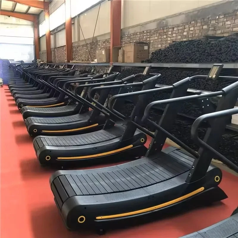 Cinta de correr curvada sin motor, cinta de correr manual comercial, sin motor, compatible con venta al por mayor