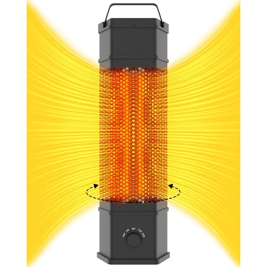 

Electric Patio Heater for Outdoor Indoor Use 360 All-round Heating 1500W Infrared Tower Heater with Tip-Over and Overheat Prote