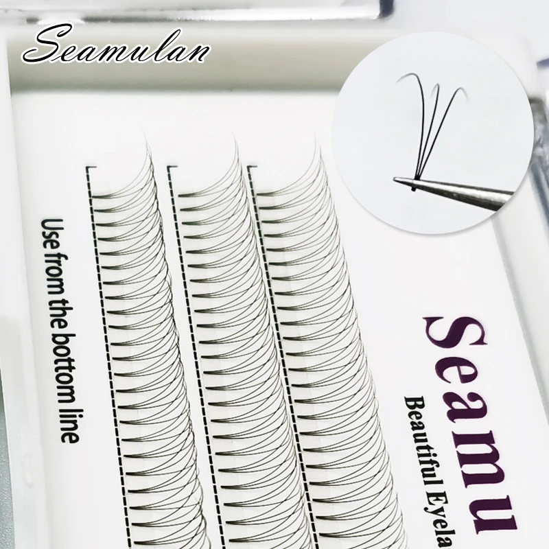 

3 Rows/Tray 60 Fans Premade Russian Volume Long Stem Eyelash Extensions Wide Fans 3D 4D 5D 10D Faux Mink Lashes Wholesale