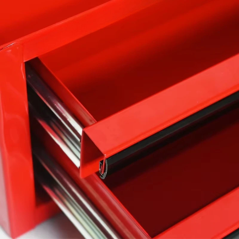 Red 3 Drawer Rolling Toolbox New Arrival Portable Workshop Repair Box Metal Iron Tool Storage