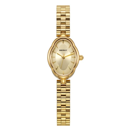 BERNY-Reloj de pulsera de oro para mujer, conjunto de joyería de cuarzo dorado, reloj minimalista Multicolor, relojes pequeños para mujer
