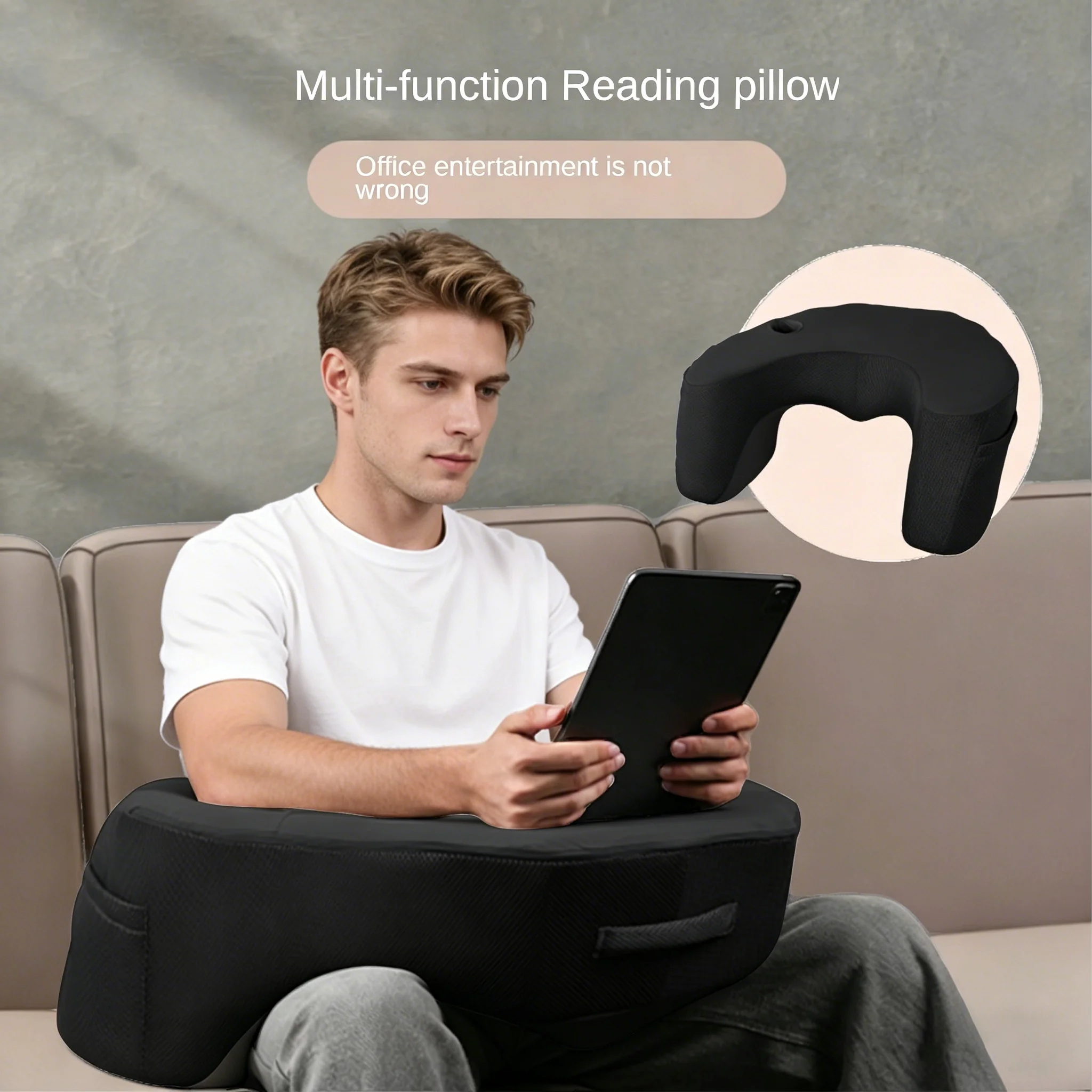 

Memory Foam Lap Desk Pillow for Reading, Working, Crocheting, Playing Steam Deck Switch or Sitting in Bed Couch, Arm Rest Pillow