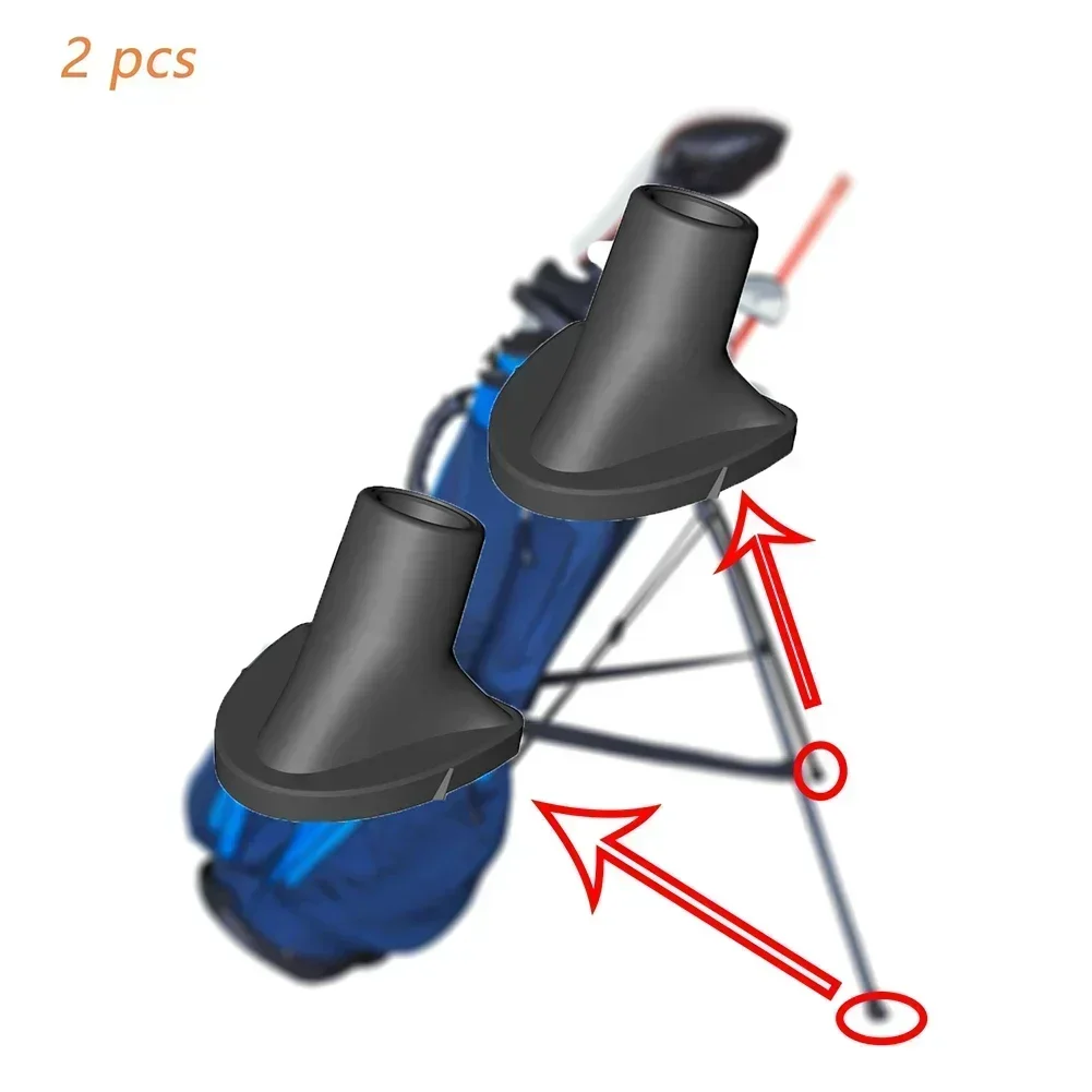 2pcs A-Golf Golf Bag Feet Replacement Golf Bag Stand Upgraded Rubber Feet Replace Part Improved Design For Most-golf Bags Stand